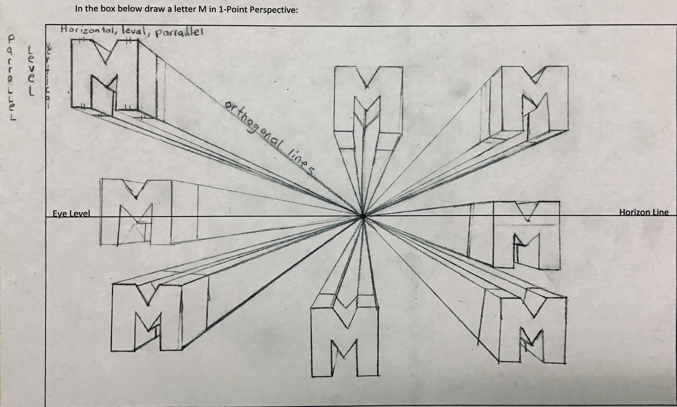 How To Draw One Point Perspective Letters