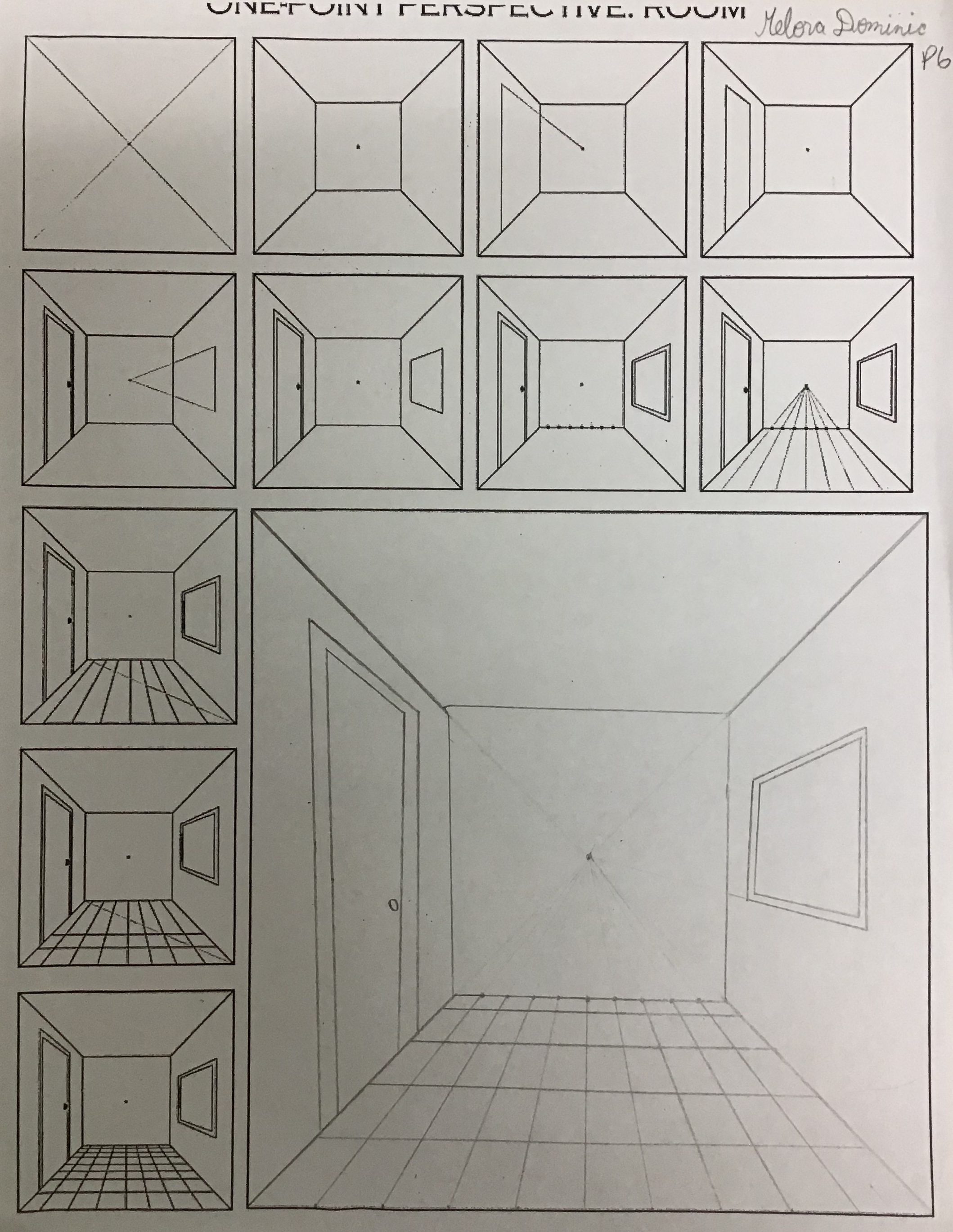 1 Point Perspective Room Worksheet